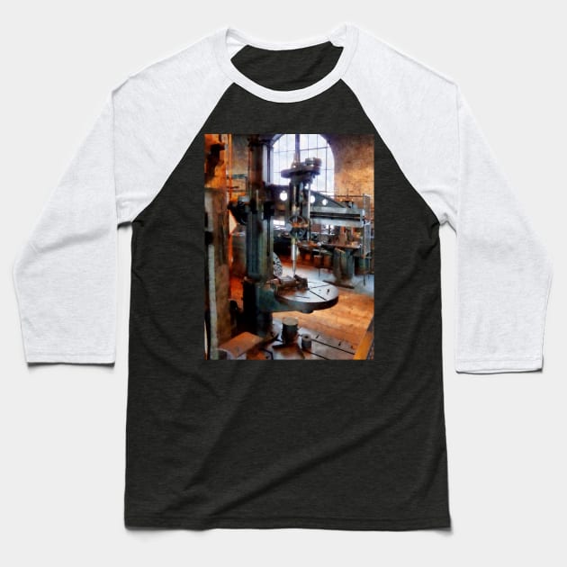 Building Trades - Drill Press Near Window Baseball T-Shirt by SusanSavad